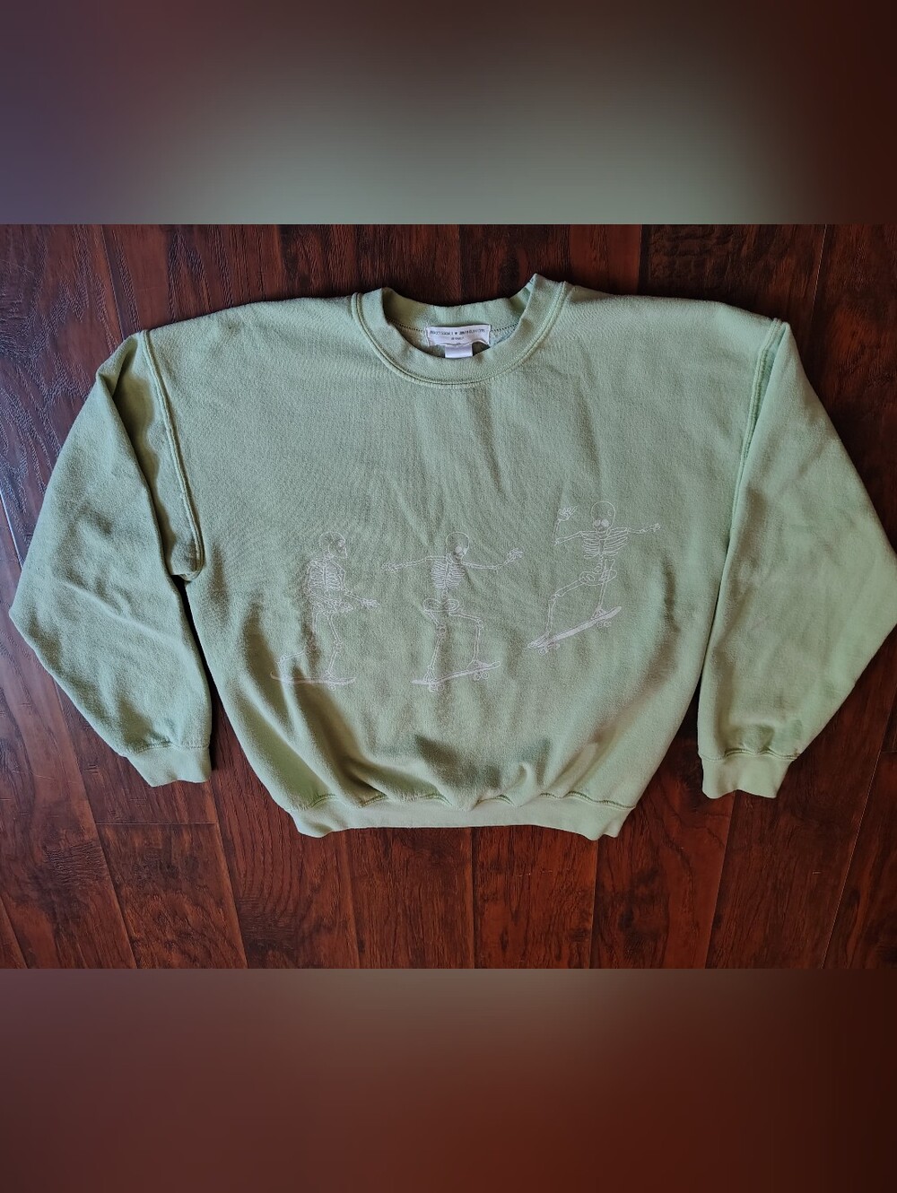 Urban Outfitters Light Green Skeleton Skate Crewneck - Men